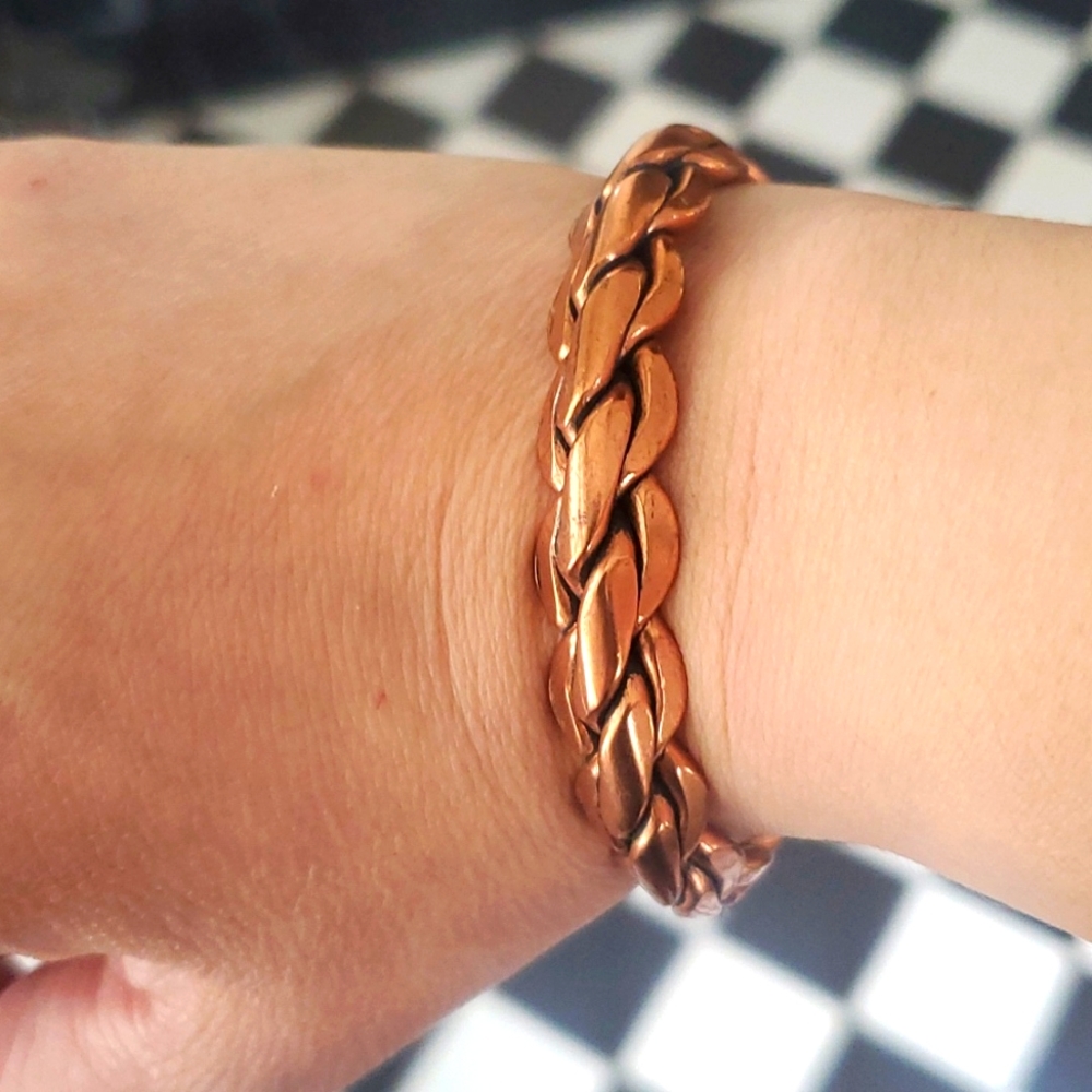 Vintage Copper Braided Rope Bracelet